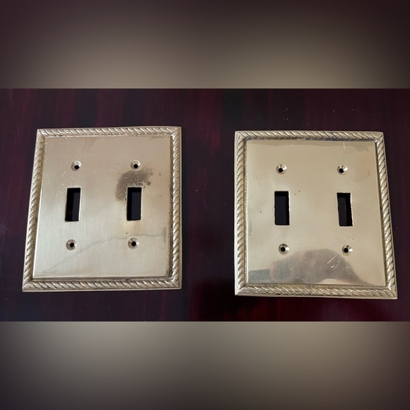 Vintage Solid Brass Made In India Set Of 7 Light Switch Covers - Picture 5 of 16